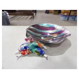 14in. Dia Glass Dish, Poupee Milet Doll