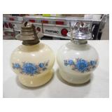 2 Floral Oil Lamp Bases
