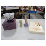 Avon Note Set, 2 Colognes, 1 Porcelain Bowl