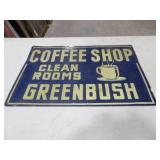 Greenbush Coffee Shop Tin Sign 24inWx16inT