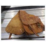 Tooled Leather Saddle Bags, Approx. 36in. Long