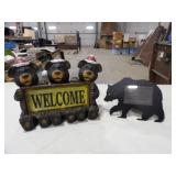 Solar Winter Bears Welcome Sign 12inWx10inT,