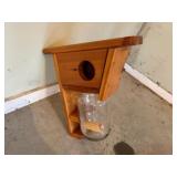 Wood Feeder w/Glass Jar