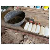 6-Calf Bottles, Water Float, 24x9.25 Rubber Bucket
