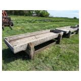2-38x10ft.L x 28in. H Wood Feed Bunks
