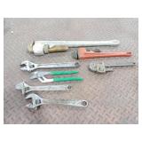 24in, 14in, & 10in. Pipe Wrenches, 4 Adj. Wrenches