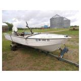 1968 Mirrorcraft 16ft Boat w/Single Axle Trailer,