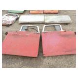 Pair of Red & White Doors w/Glass