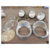 3-Sealed Beam Lights, 2 Ford Light Covers w/Frame,