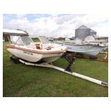 1973 Glastron 15ft Boat w/Single Axle Trailer,
