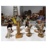 5-Handmade Navajo Wood Dolls, 3-Bird Carvings, &