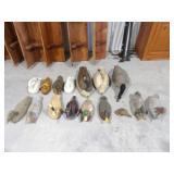 15 Assorted Wood Bird Decoys