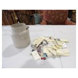 Ceramic Jar w/Assorted Buttons