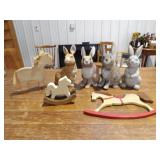 4 Rabbit Figurines, 3 Pony Figurines