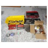 Yellow Poly Toolbox w/Misc Tools, &