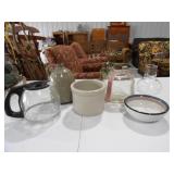 Noritake Stoneware Bowl, 2-Unmarked Pottery Jugs,