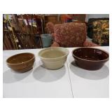 USA 7in. Pottery Bowl, Monmouth 8in Bowl, &