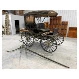 2-Seat Horse Buggy/Carriage w/Canopy & Hitch