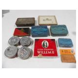 7-Vintage Tobacco Tins, 2-Rolling Papers, &