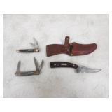 Old Timer Schrade USA .152 w/Leather Sheath, &