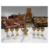 Brass Dallah Coffee Set w/6 Cups