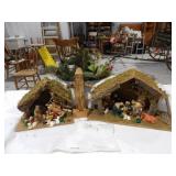 2-Nativity Scenes, Wood Santa, Decor