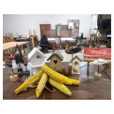 Asst. Bird House Decor, Mini Coca Cola Bench, &