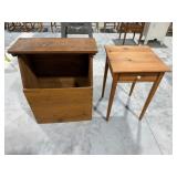 26x14x31 Log Box & 18x18x27 Table w/Drawer