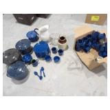 3-Enamel Kettles w/Lids, Plates, Enamel Cups,
