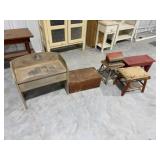 Benches, Bird House, Trunk