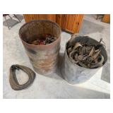 2-Barrels of Misc. Horse Leathers & Vintage Tools