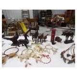 10-Wood Carved Figurines, 5 Dream Catchers &