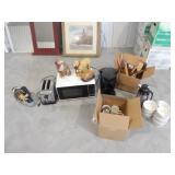 Microwave, Toaster, Coffee Pot, Utensils, &