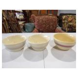 2-McCoy Ovenware #8 Bowls, 1 Unmarked 8in Bowl