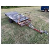 4x8ft. Trailer, Tilt Bed, Single Axle, Hand Winch
