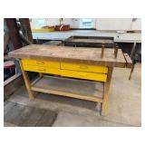 60x20x34H 4 Drawers, Wood Vice, Wood Bench