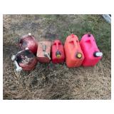6-Gas Cans 1 Gal & 2 1/2 Gal. Cans