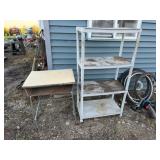 4 Tier Poly Shelf, Metal School Desk
