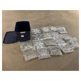 Christmas Lights, Cords, Stars, Misc. w/Tote