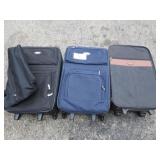 3-Roller Suitcases w/Toiletry Bags