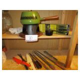 Fondue Pot & Knives, Fire Pit Smores Sticks