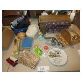 Wooden Boxes, Eagle Figurines, Brushes, Decor