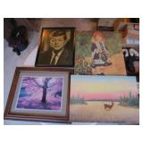 23.5inx19.5 Fall Picture, 24inx16in Deer Painting,