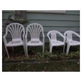 4 Plastic Outdoor Chairs