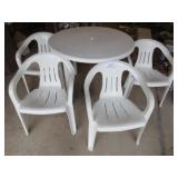 White Patio Table & Chairs