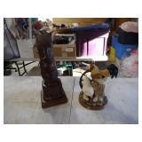 Ceramic Horse Figurine, Chicken Figurine