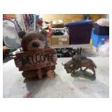 Ceramic Welcome Bear, Ceramic Bison