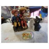 Welcome Bear Figurine, Patience Rock, &