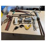 Pump, Saws, Crow Bars, Clamps, Hangers, Misc.