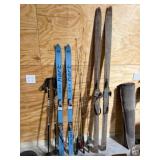 2-Pairs Skis, Fishing Poles & Reels